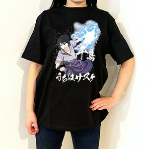 NARUTO(ナルト) うちはサスケ千鳥 Tシャツ(ブラック) Lサイズ アパレル ジャンプ