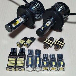 HM1 HM2 バモス 超爆光! H4 LED ヘッドライト ルームランプ バックランプ ナンバー灯 ポジション 11個セット ホンダ /h4/45/10/6/t28/6