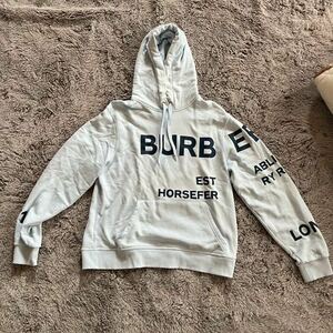 BURBERRY バーバリー フーディー　パーカー　ホースフェリー　M パールブルー