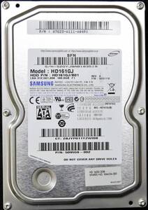 SAMSUNG HD161GJ ディスク容量:160GB SATA300 HDD 2011年製造 (Cristal DiscInfo 正常) 使用時間 41315H (管:EH104