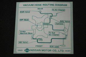 WD21 テラノ PATHFINDER バキュームホースラベル コーションラベル 北米仕様 未使用 VG30 VACUUM HOSE ROUTING DAIGRAM 絶版 