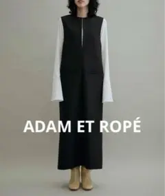 ブラック ADAM ET ROPÉ 2WAYキーネックジャンパースカート