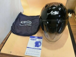 T【チ5-50】【100サイズ】Arai アライ/SZ Ram3 ジェットヘルメット/57-58cm/保存袋付き/※傷・汚れ有