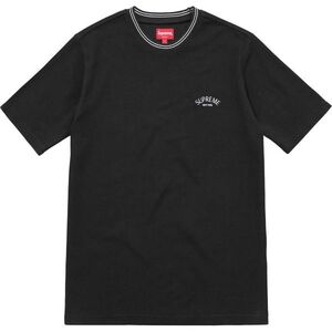 シュプリーム　Supreme Stripe Rib Waffle S/S Top　BLACK　M　シュプリーム　Tシャツ