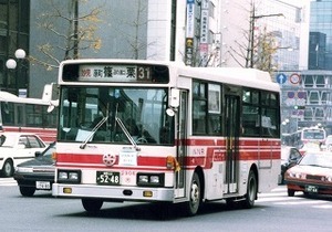 【 バス写真 Lサイズ 】 西鉄 懐かしの赤バス中型車 ■ 2906福岡22か5248