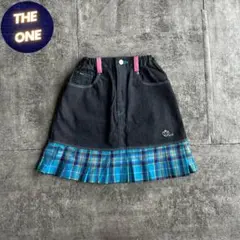 archive angel blue check denim skirt y2k