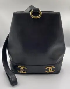 【CHANEL】巾着トリプルココ ショルダーバッグ★ヴィンテージ