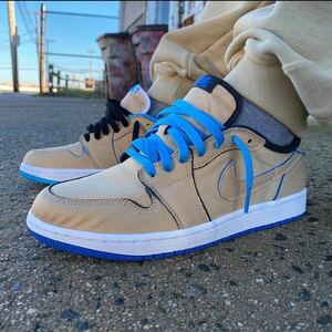 26cm US8 NIKE SB AIR JORDAN 1 LOW QS Desert Ore Powder Blue royal AJ1 unc エアジョーダン ロー デザートオレ ベージュ CJ7891-200