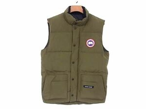 1円 ■美品■ CANADA GOOSE カナダグース 4154M ポリエステル×コットン ダウンベスト アウター 上着 表記サイズ S 洋服 カーキ系 FC3484