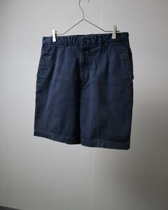 TOMMY HILFIGER wide chino shorts navy トミーヒルフィガー ワイド ルーズ チノ コットン ショーツ ハーフパンツ 濃紺 W34 P874