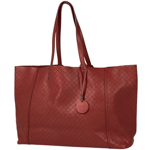 ボッテガヴェネタ BOTTEGAVENETA イントレッチオ ミラージュ トートバッグ ショルダーバッグ レザー レッド レディース 【中古】