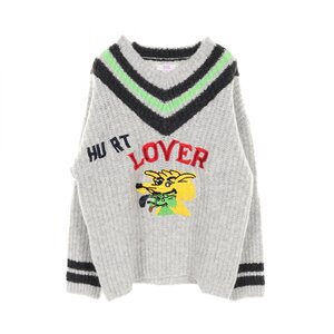 イーアールエル Hurt Lover Varsity Knit ブランドオフ ERL ウール ニット ウール 中古 メンズ レディース