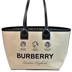 【美品】バーバリー BURBERRY 8063120 A1435 ポーチ付 スモール ロンドン トートバッグ