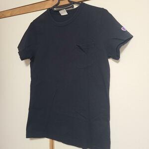 Champion USAコットン無地クルーネックＴシャツ　黒　ブラック　S