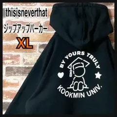 《希少》thisisneverthat ジップアップパーカー　バックロゴ黒　XL