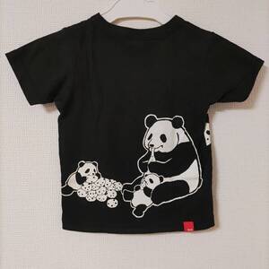 OJICOキッズ半袖Tシャツ黒ぱんだいふくBLACK大福パンダホワイト白4Aサイズ90cm95cm100cmオジコKIDS子供こども男の子ボーイズ女の子ガールズ