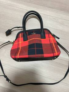  kate spade new york　ショルダーバッグ　REDチェック 