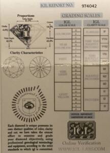 IGL 1.04CT G GOOD II BRILLIANT