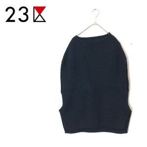 1D1399-F-N◆ 23区 ニットベスト セーター ノースリーブ トップス ◆ size38 ウール100 ブラック 古着 レディース 秋冬