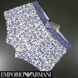 新品 EMPORIO ARMANI エンポリオアルマーニ ロゴ ボクサーパンツ 下着 ボクサーブリーフ M 白 紺 メンズ 男性 紳士 正規品