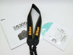 L1502　Nikon　D5300取扱説明書＆純正カメラストラップ　トリセツ　日本語　ニコン　