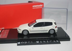 ▲入手困難！White！世界限定！OneModel 1/43 ホンダ Honda Civic シビック EG6 Resin Model ONE MODEL