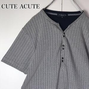 【美品】CUTE ACUTE ハーフスナップTシャツ タイト　B165