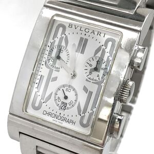 美品 BVLGARI ブルガリ Rettangolo レッタンゴロ 腕時計 RTC49S クオーツ クロノグラフ カレンダー スクエア 長方形 電池交換済 動作確認済