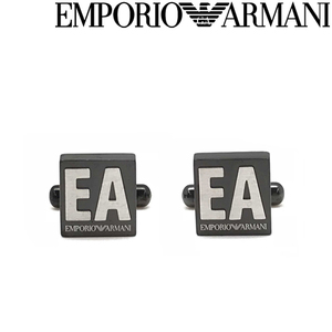 EMPORIO ARMANI エンポリオアルマーニ カフスボタン マットガンメタル ロゴ EGS2756060