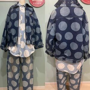 【Vintage Vivienne Westwood】80s Mini Crini ミニクリニ　オリジナル　スポット　デニム　3piece Suits Polka Dot Denim ヴィヴィアン