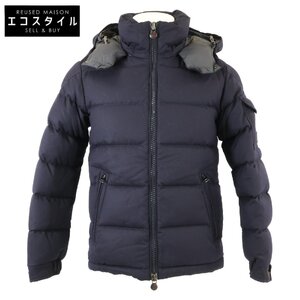 美品/国内正規 MONCLER モンクレール MONTGENEVRE モンジュネーブル ウール フード付ダウン ジャケット 0 ネイビー メンズ