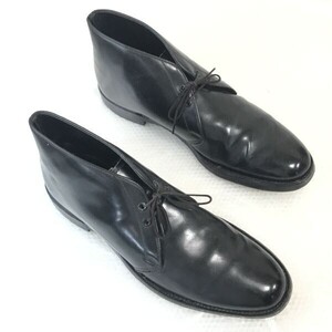 60s-70s/corfamレザー?☆Vintage/グッドイヤー製法/チャッカブーツ【9/26.5-27.0/黒/BLACK】タン裏フェルト/BILTRITEヒール/Shoes◇bi-156