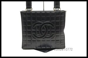 希少美中古■CHANEL 7番台 チョコバー デカココ SV金具 レザー トートバッグ シャネル■1017rh26048