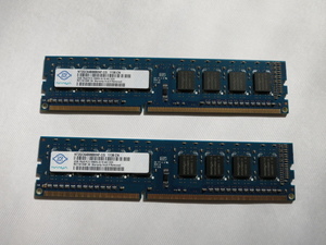 メモリ２ＧＢ×２枚 1Rx8 PC3-10600U DDR3 SDRAM 1333MHz【中古】