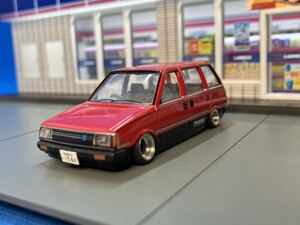 トミカ　リミテッド　ヴィンテージ　TLV 1/64 ミニカー　改造　改　カスタム　ホイール　ニッサン　日産　プレーリー　レッド