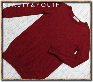 美品！！☆BEAUTY&YOUTH UNITED ARROWS　ビューティーアンドユース　モヘヤ混ニットチュニック　赤☆