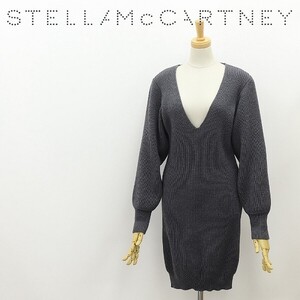 ◆STELLA McCARTNEY ステラ マッカートニー ボリュームスリーブ ウール ニット ワンピース ダークグレー 40