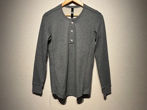 ♪送料無料★wjk★ヘンリーネック★長袖カットソー★Back Boa Henley Neck Cutsew★裏起毛★ボア★サーマル★品番 lj88p★灰★Gray★S♪