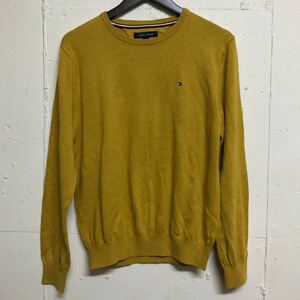 TOMMY HILFIGER トミーヒルフィガー コットンニット ニットセーター M 古着 ユーズド マスタード