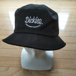 お洒落 ★ Dickies ★ 刺繍 バケットハット ディッキーズ 帽子 57～59cm ブラック メンズ レディース ユニセックス スマイル