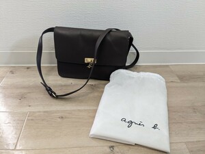 1スタ　agnes b　 アニエスベー　ショルダーバッグ　レザー　本革　牛革　現行品　RAS33－04 ゴールド金具　バッグ　ブランド