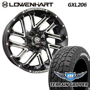 4本セット LOWENHART GXL206 20x8.5J 6/139.7 +20 MONSTA モンスタ テレーングリッパー A/T 285/55R20 FJ ハイラックス プラド 外径アップ