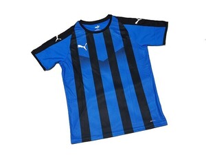 【新品】プーマ/PUMA サッカー ゲームシャツ【M】LIGA ストライプ◆703640 24 青/ブルー◆Tシャツ フットサル SOCCER スポーツ 運動