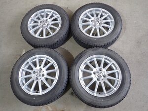 YS14383【送料無料175/65R15】フィット アクア スイフト キューブなどに 中古スタッドレス ●15×5.5J 100/4H ET42●1円スタート