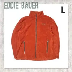 Eddie Bauer エディバウワー 刺繍ロゴ フリースジャケット L レッド