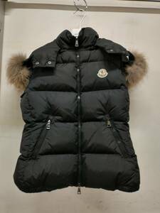 MONCLER モンクレール ダウンベスト GALLINULE サイズ表記1 ブラック ハンガー付き 保存袋付き レディース冬物