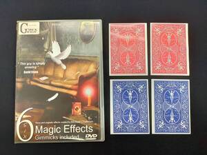 【D162】6Magic Effects　Gimmicks included　カード　コイン　サロン　クロースアップ　レア　DVD　ギミック　マジック　手品