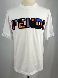 ◆美品◆FENDI フェンディ ワッペンロゴTシャツ S ホワイト トップス モンスター 半袖 ズッカ 正規品 80