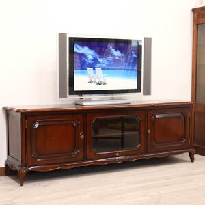 テレビボード マホガニー 180cm キャビネット テレビ台 猫脚 ローボード 完成品