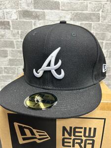 MLBアトランタブレーブス×NEWERA★大人気アートデザインフィッテッドキャップ★BK希少サイズ3/4